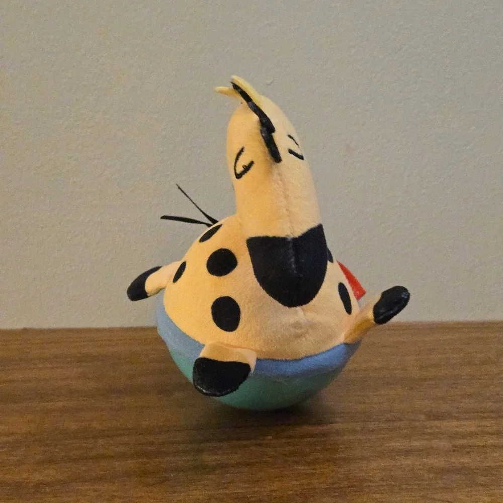 Skip Hop Giraffe Wobble Toy Plush Roly Poly Chime Baby Sensory Toy Yellow Teal